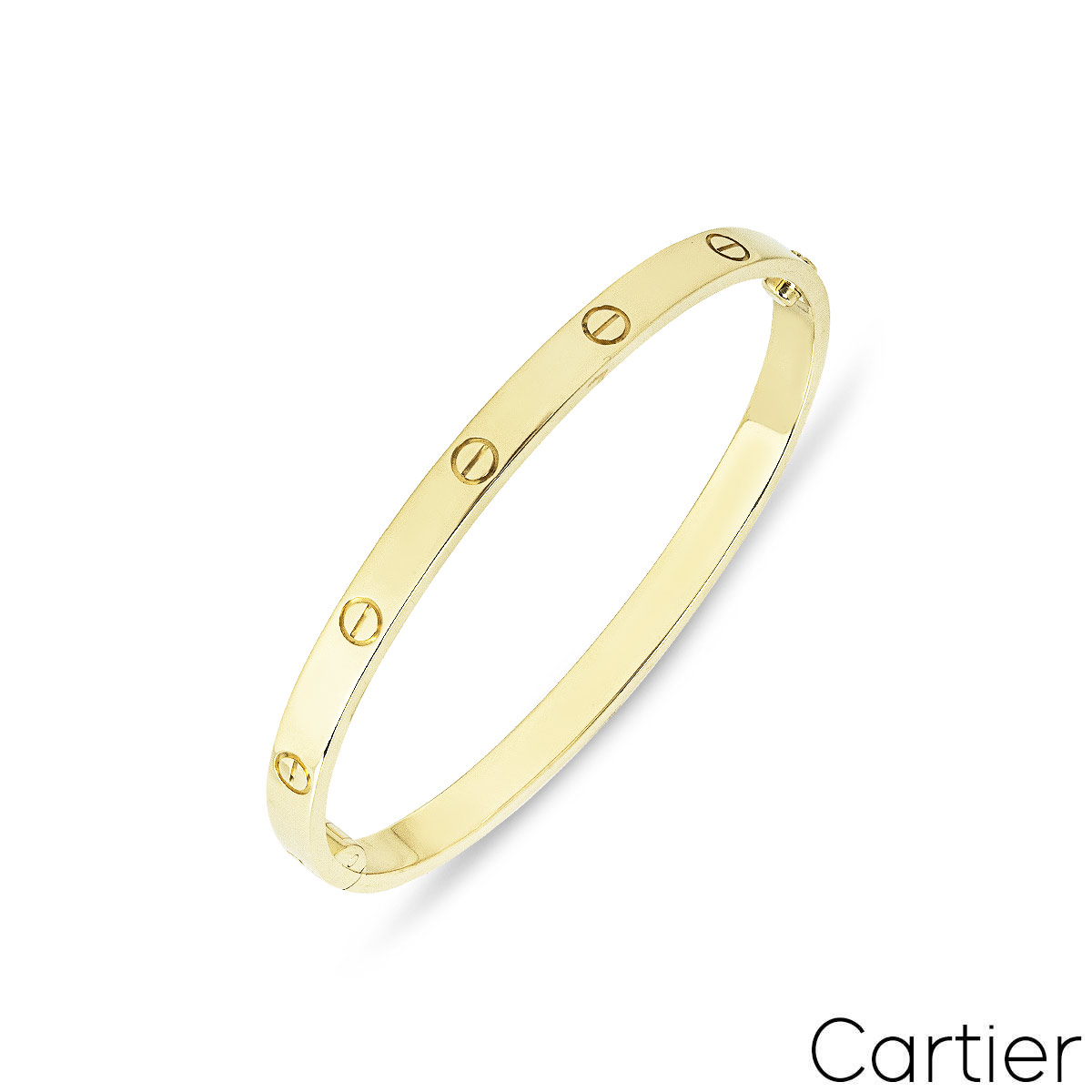 Cartier Yellow Gold Plain Medium Love Bracelet Size 17 B6081517